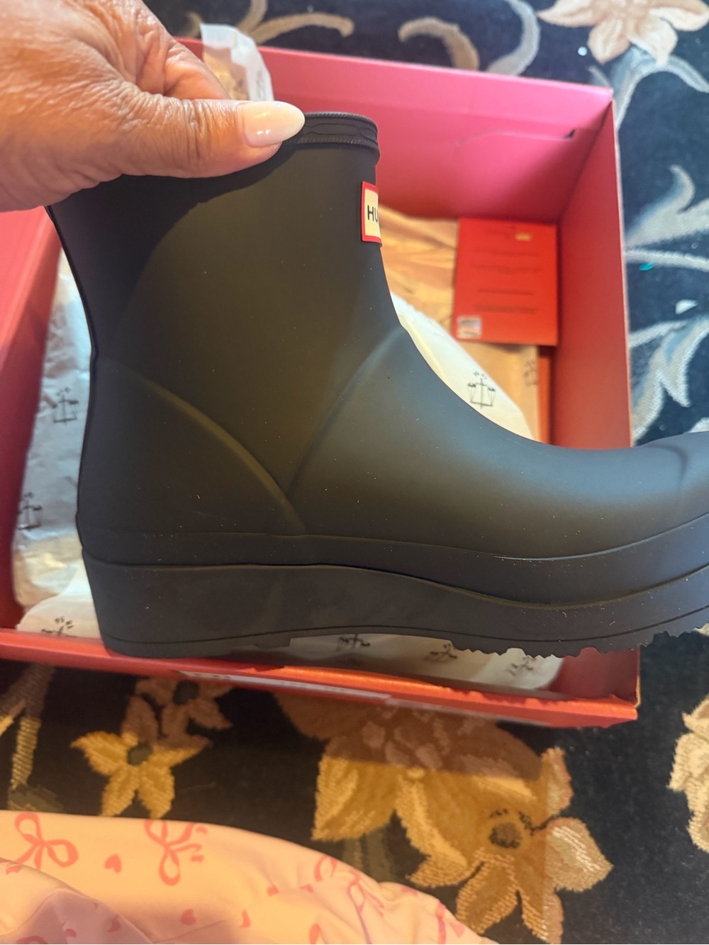 Hunter Black Short Waterproof Rain Boots! New! 8 - Picture 7 of 10